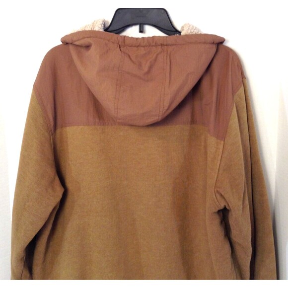 Coleman Jacket Mn L Light Brown Sherpa Lined Hooded Workwear Shacket Barn Chore - Picture 7 of 12